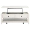 Payne 48-inch Mobile Lift Top Coffee Table Distressed White