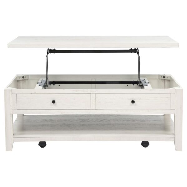 Payne 48-inch Mobile Lift Top Coffee Table Distressed White