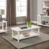 Payne Wood End Table with Shelf Distressed White