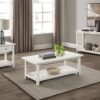 Payne 1-drawer Wood End Table with Shelf Distressed White