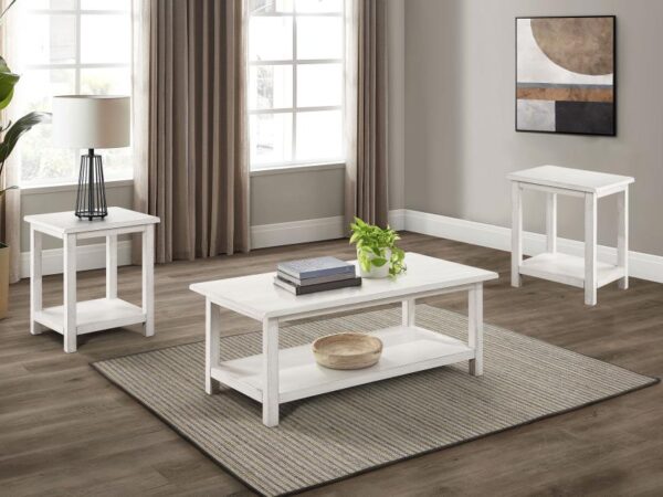 Payne 3-piece Coffee and End Table Set Distressed White