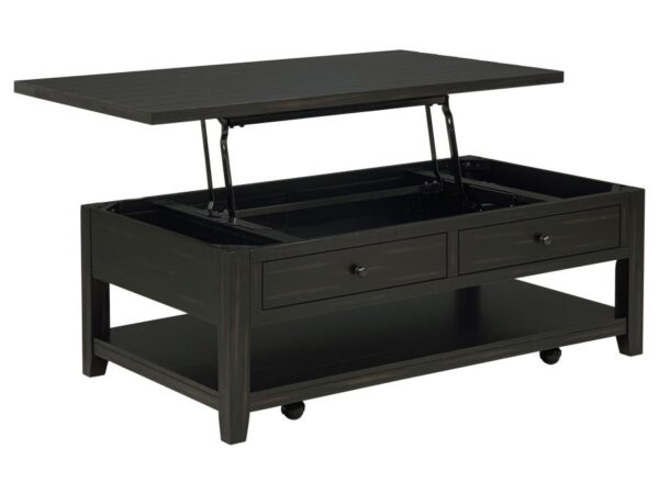 Payne 48-inch Mobile Lift Top Coffee Table Distressed Java