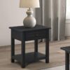 Payne 1-drawer Wood End Table with Shelf Distressed Java