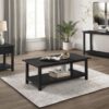 Payne 1-drawer Wood End Table with Shelf Distressed Java