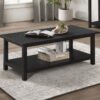 Payne Wood Coffee Table with Shelf Distressed Java