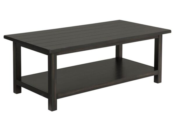 Payne Wood Coffee Table with Shelf Distressed Java
