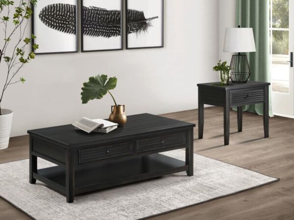 Concord 2-piece Coffee and End Table Set Distressed Java