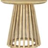 Touhy Round Solid Wood End Side Table Natural Mango