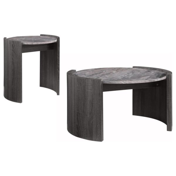 Gladstone 2-piece Coffee and End Table Set Distressed Grey