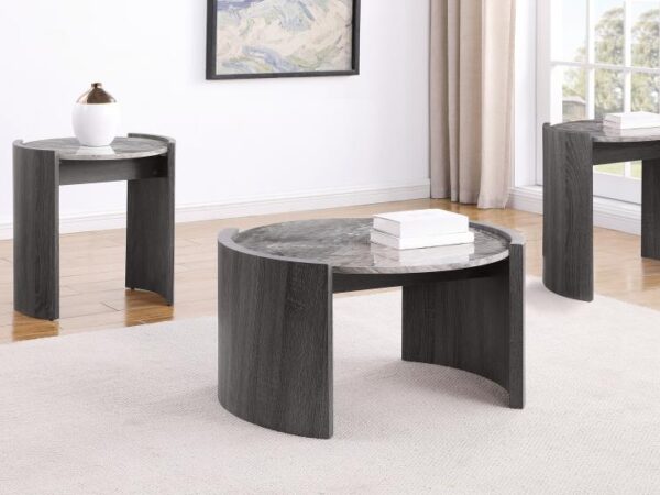 Gladstone 3-piece Coffee and End Table Set Distressed Grey
