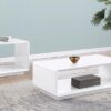 Paseo Square End Side Table White High Gloss
