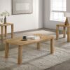 Castlewood 3-piece Cocktail Coffee Table Set Washed Oak