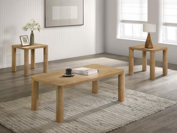 Castlewood 3-piece Cocktail Coffee Table Set Washed Oak