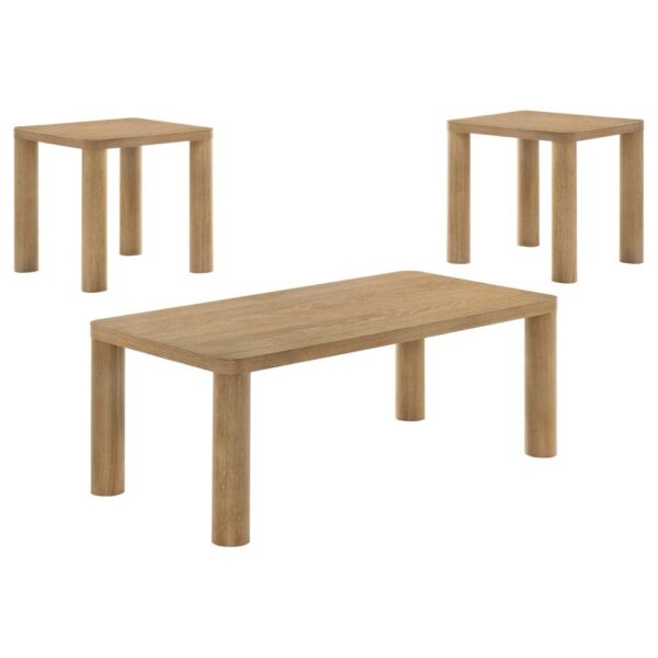 Castlewood 3-piece Cocktail Coffee Table Set Washed Oak