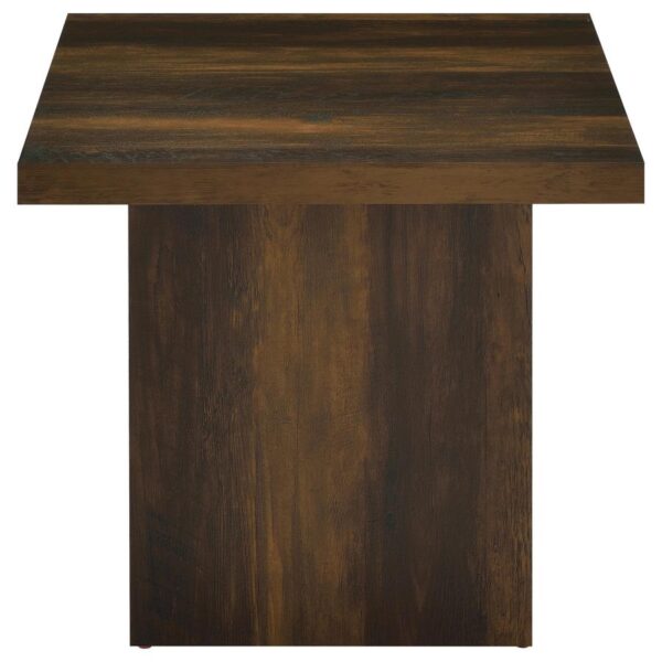 Devar Square Engineered Wood Side End Table Dark Pine