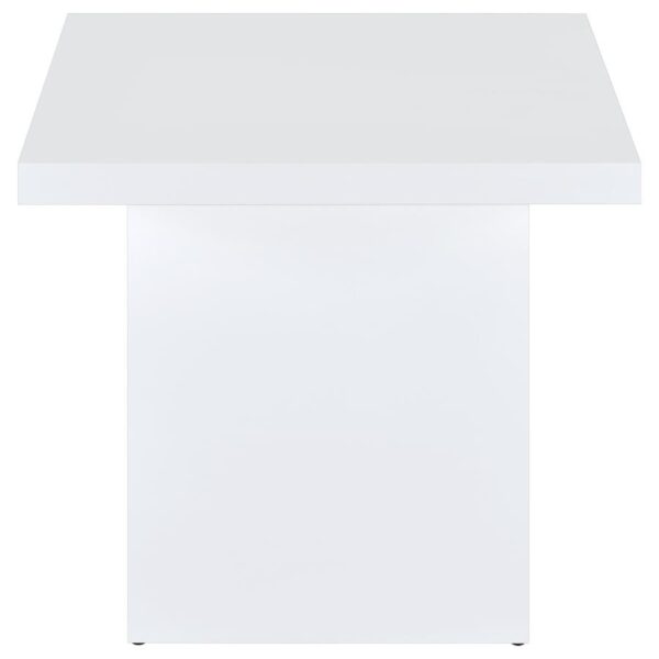 Devar Square Engineered Wood Side End Table White High Gloss