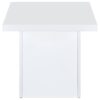 Devar Square Engineered Wood Side End Table White High Gloss