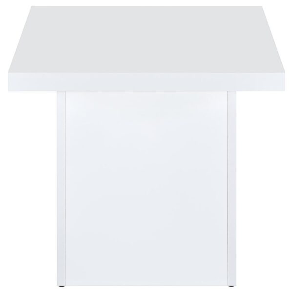 Devar Square Engineered Wood Side End Table White High Gloss