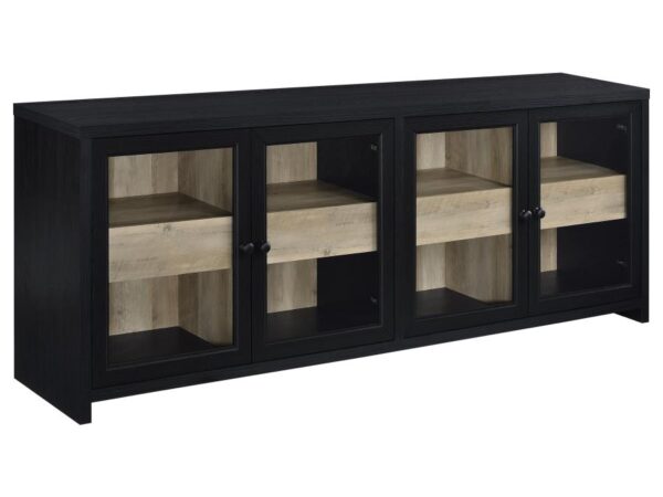 Denison 79-inch 4-door TV Stand Media Console Black