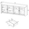 Denison 79-inch 4-door TV Stand Media Console Black