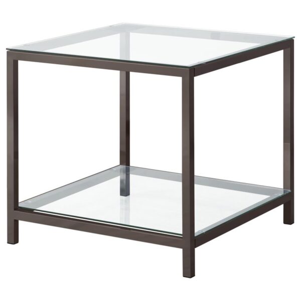 Trini 2-piece Coffee and End Table Set Black Nickel