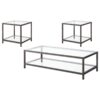 Trini 3-piece Coffee and End Table Set Black Nickel