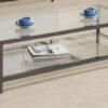 Trini 1-shelf Glass Top Coffee Table Black Nickel
