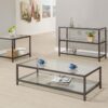Trini 1-shelf Glass Top Coffee Table Black Nickel