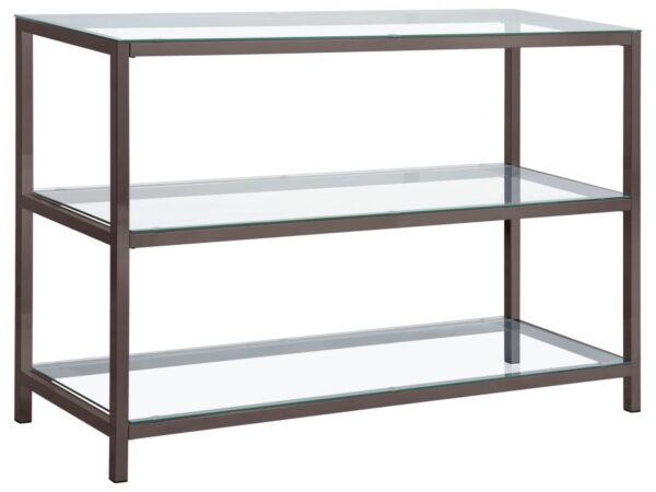 Trini 2-shelf Glass Top Entryway Console Table Black Nickel