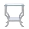 Saide Square Glass Top Side End Table Chrome