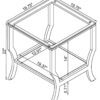 Saide Square Glass Top Side End Table Chrome