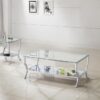 Saide 2-piece Glass Top Coffee and End Table Set Chrome