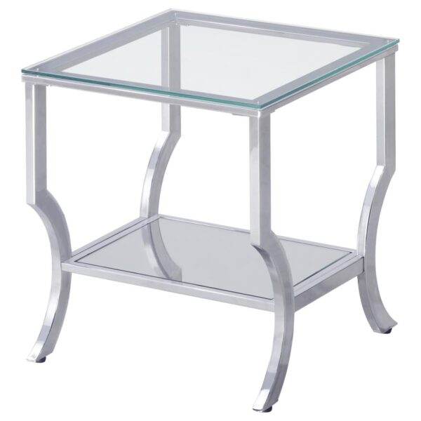 Saide 3-piece Glass Top Coffee and End Table Set Chrome