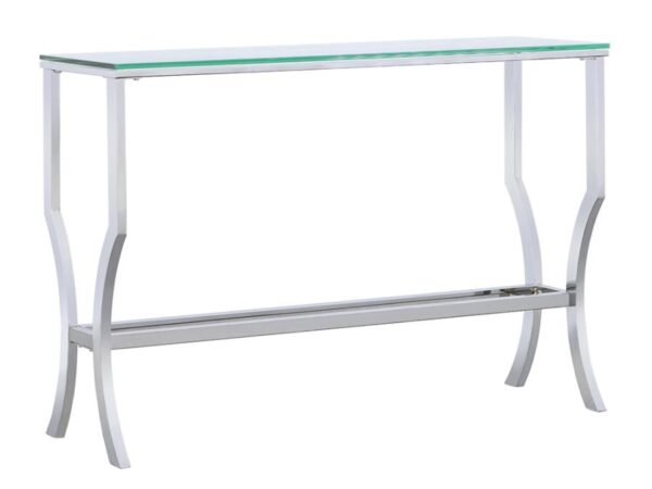 Saide Rectangular Glass Top Entryway Console Table Chrome