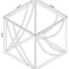 Lille Square Glass Top Side End Table Chrome