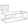 Lille 2-piece Glass Top Coffee And End Table Set Chrome