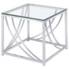 Lille 2-piece Glass Top Coffee And End Table Set Chrome
