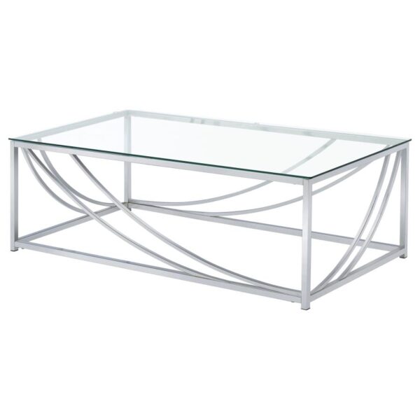 Lille 2-piece Glass Top Coffee And End Table Set Chrome