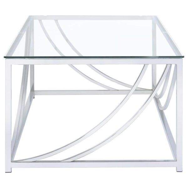 Lille 2-piece Glass Top Coffee And End Table Set Chrome