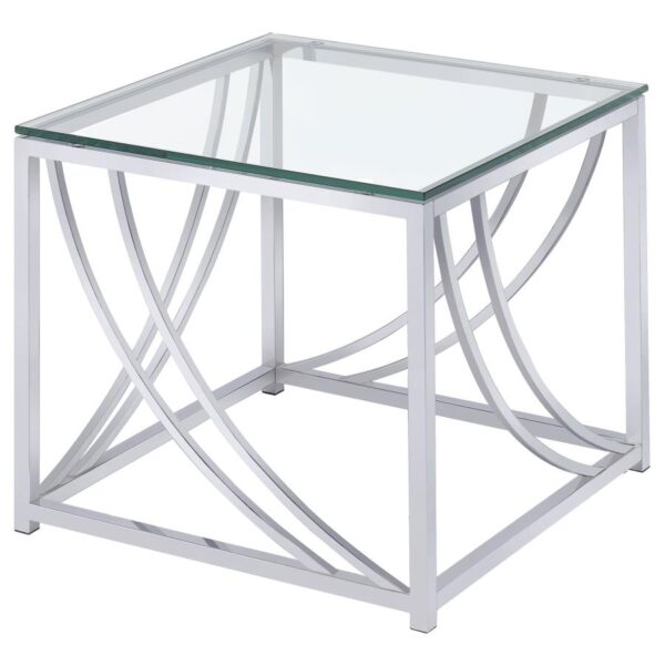 Lille 3-piece Glass Top Coffee And End Table Set Chrome