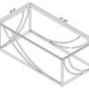 Lille Rectangular Glass Top Coffee Table Chrome