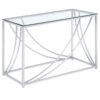 Lille Glass Top Entryway Console Table Accents Chrome