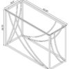 Lille Glass Top Entryway Console Table Accents Chrome