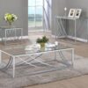 Lille Glass Top Entryway Console Table Accents Chrome