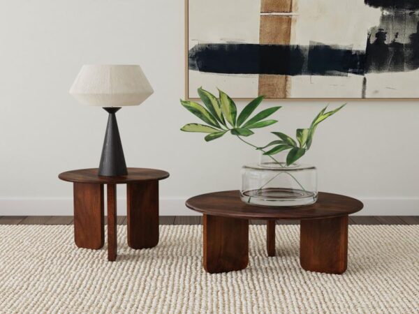 Dale 2-piece Solid Wood Coffee and End Table Set Brown