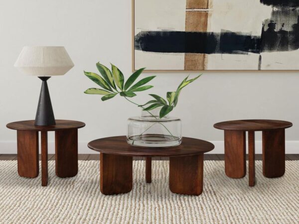 Dale 3-piece Solid Wood Coffee and End Table Set Brown