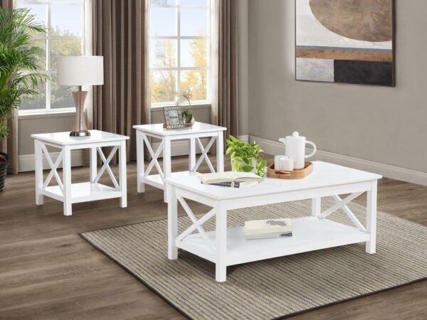 Skyview 3-piece Rectangular Lift Top Coffee Table Set White
