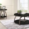 Dacre 2-piece Round Coffee and End Table Set Dark Charcoal