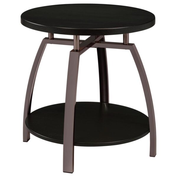 Dacre 2-piece Round Coffee and End Table Set Dark Charcoal