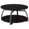 Dacre 3-piece Round Coffee and End Table Set Dark Charcoal